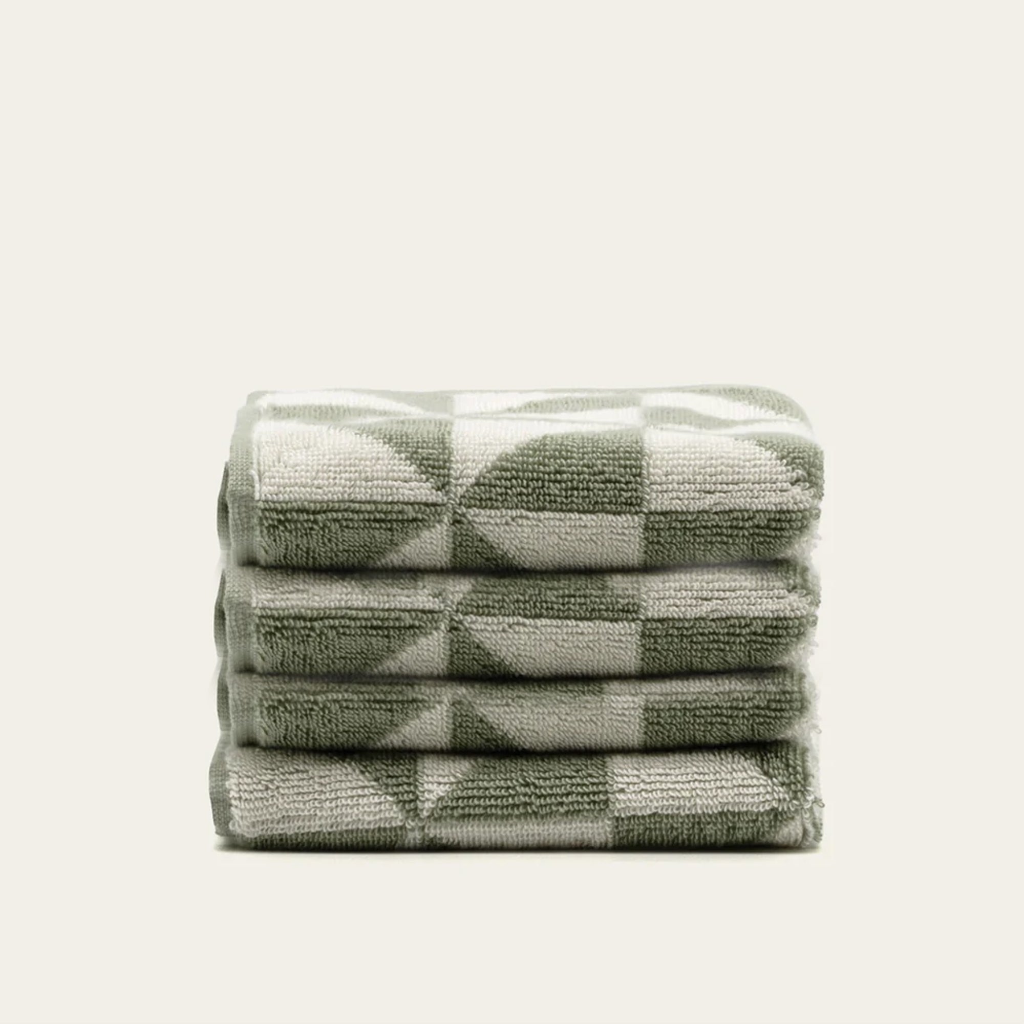 Green color block Towels