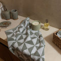 Green color block Towels